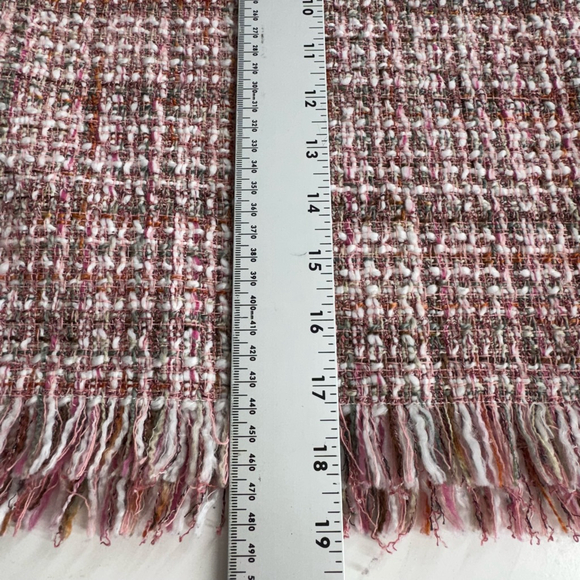 Zara Pink Tweed Crop Top Women's Large Fringe NWOT - Picture 8 of 12